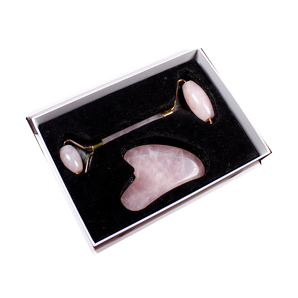 Gua-Sha With Jade Roller Made From 100% Natural Jade Stone